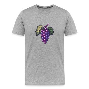 Pixels de raisins - T-shirt bio Premium Homme - gris chiné - Devant - Damien (186cm)