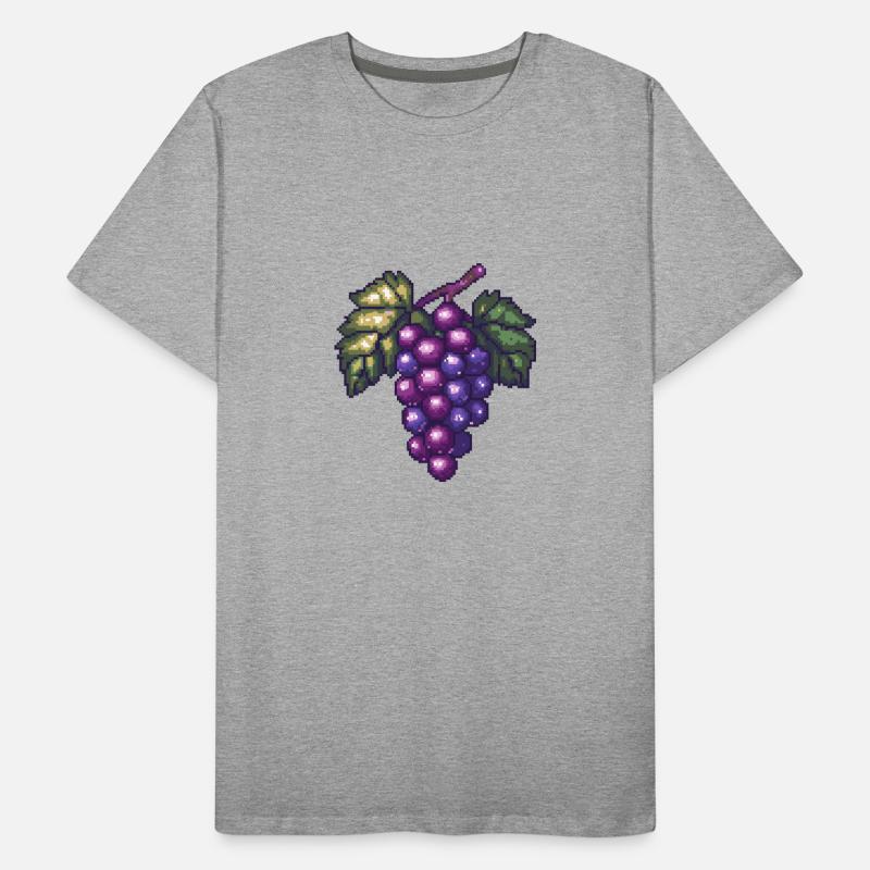 Grapes Pixel Men's Premium Organic T-Shirt