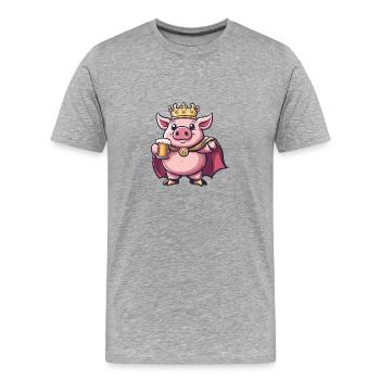 Pork Beer Funny - Men's Premium Organic T-Shirt - heather grey - Front - Damien (186cm)