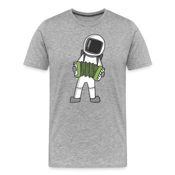 Astronaute - T-shirt bio Premium Homme - gris chiné - Devant - Damien (186cm)