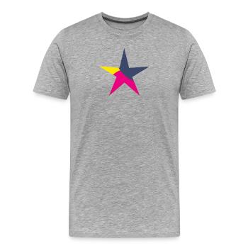 ETOILE. ETOILES. STAR. FÊTE. ANNIVERSAIRE. NOËL - T-shirt bio Premium Homme - gris chiné - Devant - Damien (186cm)