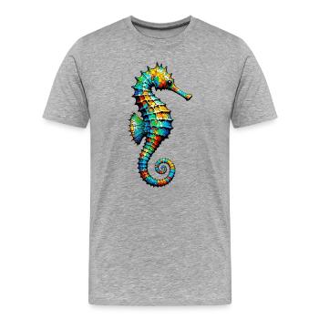 Hippocampe - T-shirt bio Premium Homme - gris chiné - Devant - Damien (186cm)