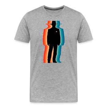 Retro Sheriff Silhouette Vintage Lawman Art - Männer Premium Bio T-Shirt - Grau meliert - Vorne - Damien (186cm)