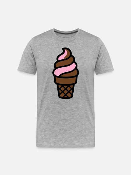 Softeis Eiswaffel Logo - Men's Premium Organic T-Shirt - heather grey