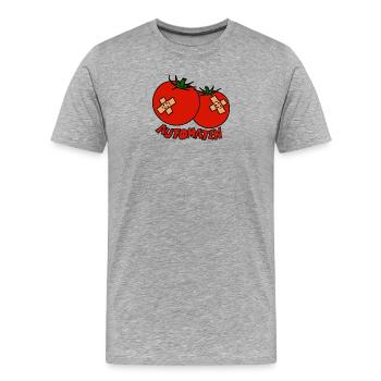Automaten - Männer Premium Bio T-Shirt - Grau meliert - Vorne - Damien (186cm)