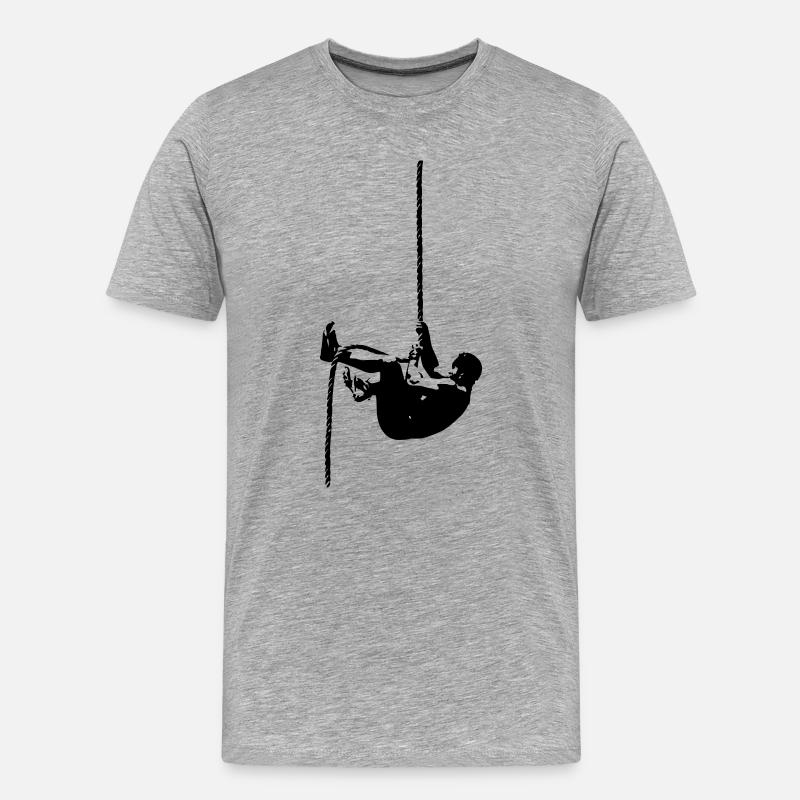 Ropeclimb - Männer Premium Bio T-Shirt - Grau meliert