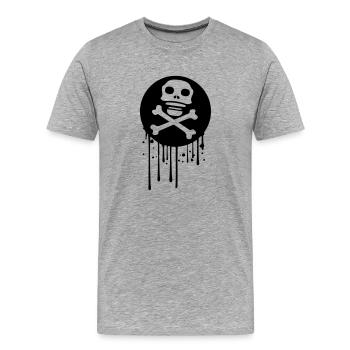 graffiti gouttes cercle pirat logo rame volant - T-shirt bio Premium Homme - gris chiné - Devant - Damien (186cm)