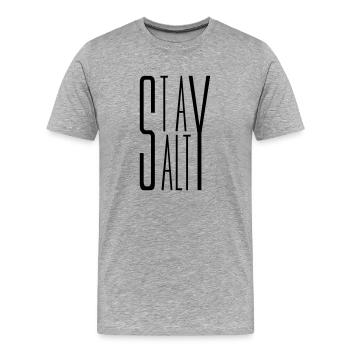 Stay Salty Design - Männer Premium Bio T-Shirt - Grau meliert - Vorne - Damien (186cm)