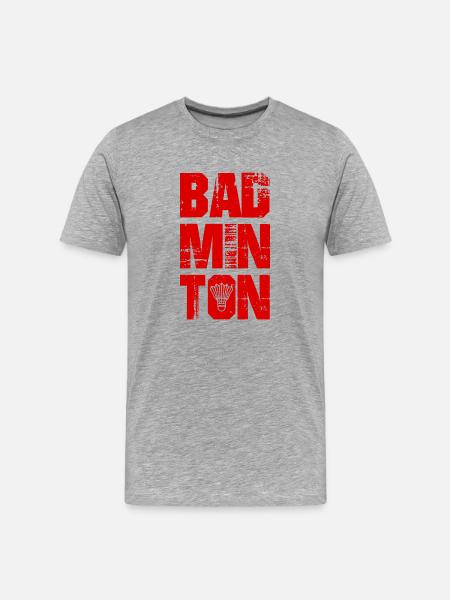 Badminton Sport - Männer Premium Bio T-Shirt - Grau meliert