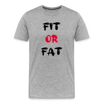 Fit ou gros - T-shirt bio Premium Homme - gris chiné - Devant - Damien (186cm)