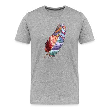 Feather - Men's Premium Organic T-Shirt - heather grey - Front - Damien (186cm)