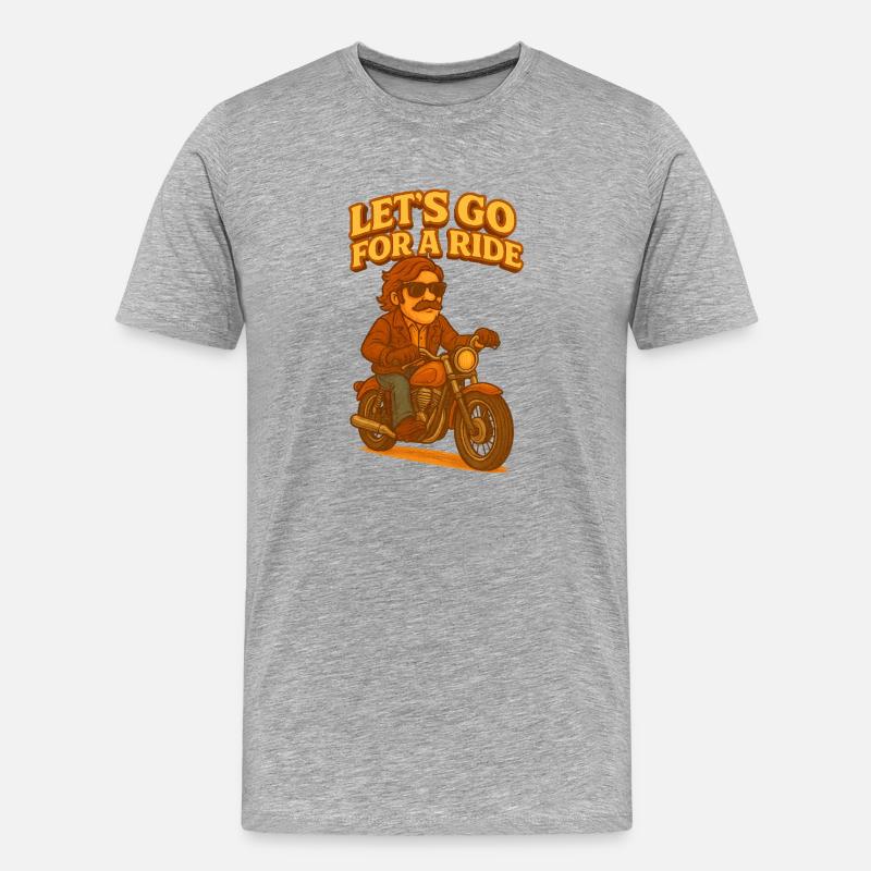 Auf geht's zu einer Fahrt - Männer Premium Bio T-Shirt - Grau meliert