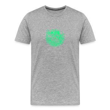 Kugelfisch (Neon) - Männer Premium Bio T-Shirt - Grau meliert - Vorne - Damien (186cm)