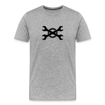 schrauber - Männer Premium Bio T-Shirt - Grau meliert - Vorne - Damien (186cm)