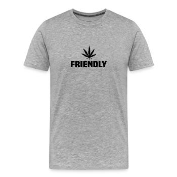 Cannabis friendly - T-shirt bio Premium Homme - gris chiné - Devant - Damien (186cm)