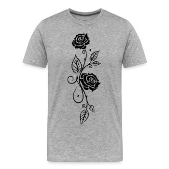 Rose Rose Rose Vine - Men's Premium Organic T-Shirt - heather grey - Front - Damien (186cm)