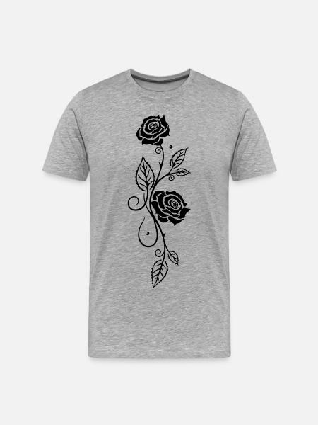 Rose Rose Rose Vine - Men's Premium Organic T-Shirt - heather grey