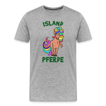 Le cheval aime les chevaux islandais Le dicton du poney islandais - T-shirt bio Premium Homme - gris chiné - Devant - Damien (186cm)