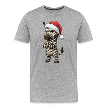 Genervtes Zebra Weihnachtsmütze Mürrisch Weihnacht - T-shirt bio Premium Homme - gris chiné - Devant - Damien (186cm)