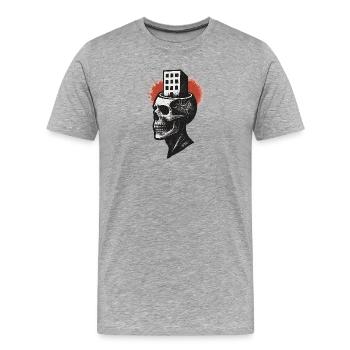 Gedanken aus Beton - Männer Premium Bio T-Shirt - Grau meliert - Vorne - Damien (186cm)