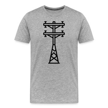 Strommast - Männer Premium Bio T-Shirt - Grau meliert - Vorne - Damien (186cm)