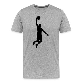 Basketballer - Männer Premium Bio T-Shirt - Grau meliert - Vorne - Damien (186cm)