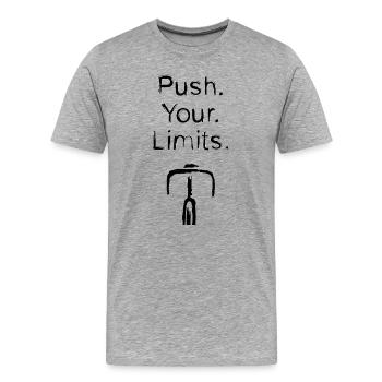 Push Your Limits Rennrad Spruch – Fahrrad T-Shirt - Männer Premium Bio T-Shirt - Grau meliert - Vorne - Damien (186cm)