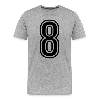 8 Symbole numérique - T-shirt bio Premium Homme - gris chiné - Devant - Damien (186cm)