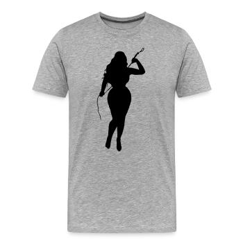 curvy domina silhouette - Männer Premium Bio T-Shirt - Grau meliert - Vorne - Damien (186cm)