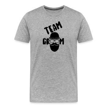 Team groom - T-shirt bio Premium Homme - gris chiné - Devant - Damien (186cm)