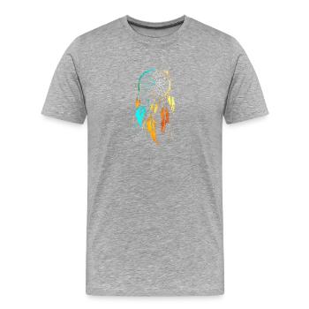 Dream Catcher Free Spirit Boho Leisure Design - T-shirt bio Premium Homme - gris chiné - Devant - Damien (186cm)