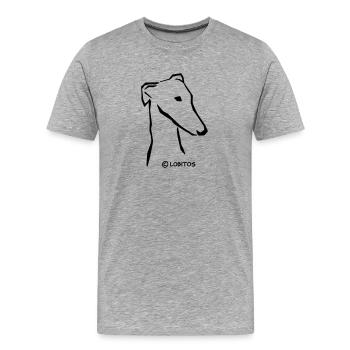 Greyhound head - Men's Premium Organic T-Shirt - heather grey - Front - Damien (186cm)