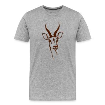 Gazelle - Männer Premium Bio T-Shirt - Grau meliert - Vorne - Damien (186cm)