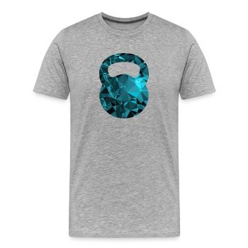Kettlebell (Low Poly) - Männer Premium Bio T-Shirt - Grau meliert - Vorne - Damien (186cm)