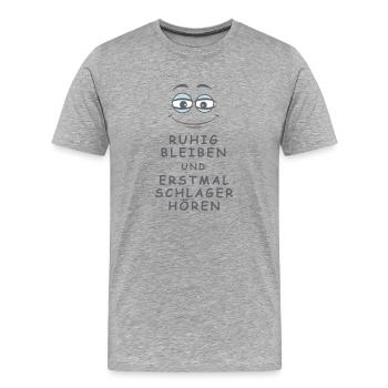 Schlager hören - Männer Premium Bio T-Shirt - Grau meliert - Vorne - Damien (186cm)