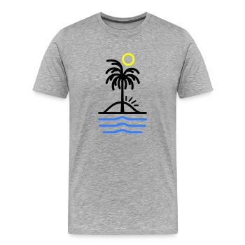 Palmen Insel - Männer Premium Bio T-Shirt - Grau meliert - Vorne - Damien (186cm)