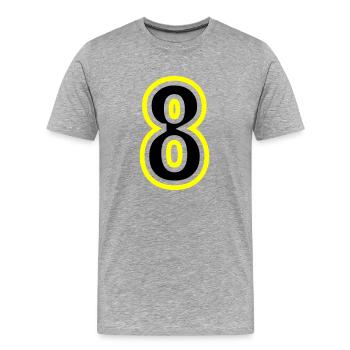 8 Number College - Men's Premium Organic T-Shirt - heather grey - Front - Damien (186cm)
