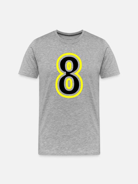 8 Number College - Men's Premium Organic T-Shirt - heather grey