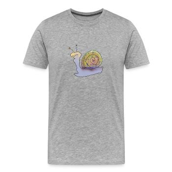 Cool Snail - Männer Premium Bio T-Shirt - Grau meliert - Vorne - Damien (186cm)