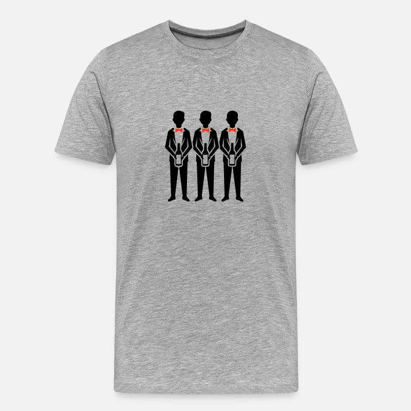 Bräutigam Team Junggesellenabschied - Männer Premium Bio T-Shirt - Grau meliert