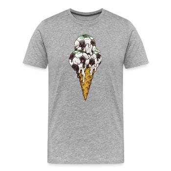 Ballons de Foot Crème Glacée - T-shirt bio Premium Homme - gris chiné - Devant - Damien (186cm)
