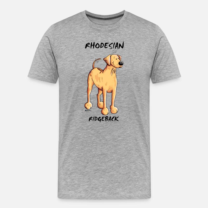 Funny Rhodesian Ridgeback - Männer Premium Bio T-Shirt - Grau meliert