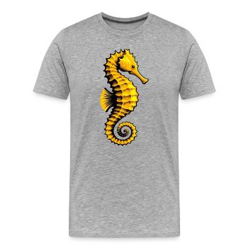 Hippocampe - T-shirt bio Premium Homme - gris chiné - Devant - Damien (186cm)