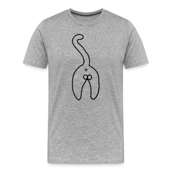 Dumme Katze - Guten Morgen, Holomin - Männer Premium Bio T-Shirt - Grau meliert - Vorne - Damien (186cm)