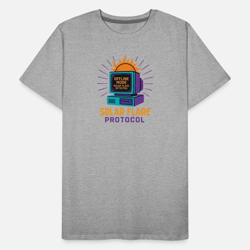 Retro Tech Solar Flare Protocol Tee Men's Premium Organic T-Shirt