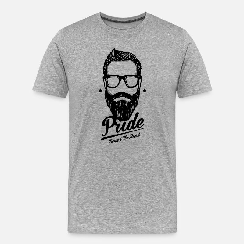 Bart - Respect the beard - Männer Premium Bio T-Shirt - Grau meliert