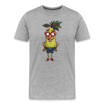 fruit - Men's Premium Organic T-Shirt - heather grey - Front - Damien (186cm)