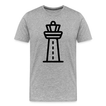 Control Tower - Men's Premium Organic T-Shirt - heather grey - Front - Damien (186cm)