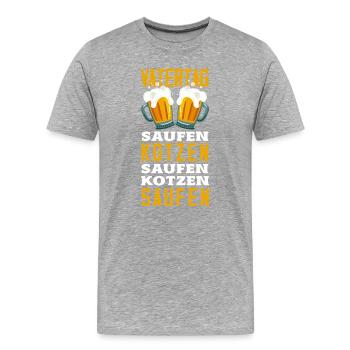 Lustiges Vatertag Geschenk Papa Bier - Männer Premium Bio T-Shirt - Grau meliert - Vorne - Damien (186cm)