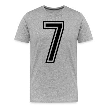 7 Symbole numérique - T-shirt bio Premium Homme - gris chiné - Devant - Damien (186cm)
